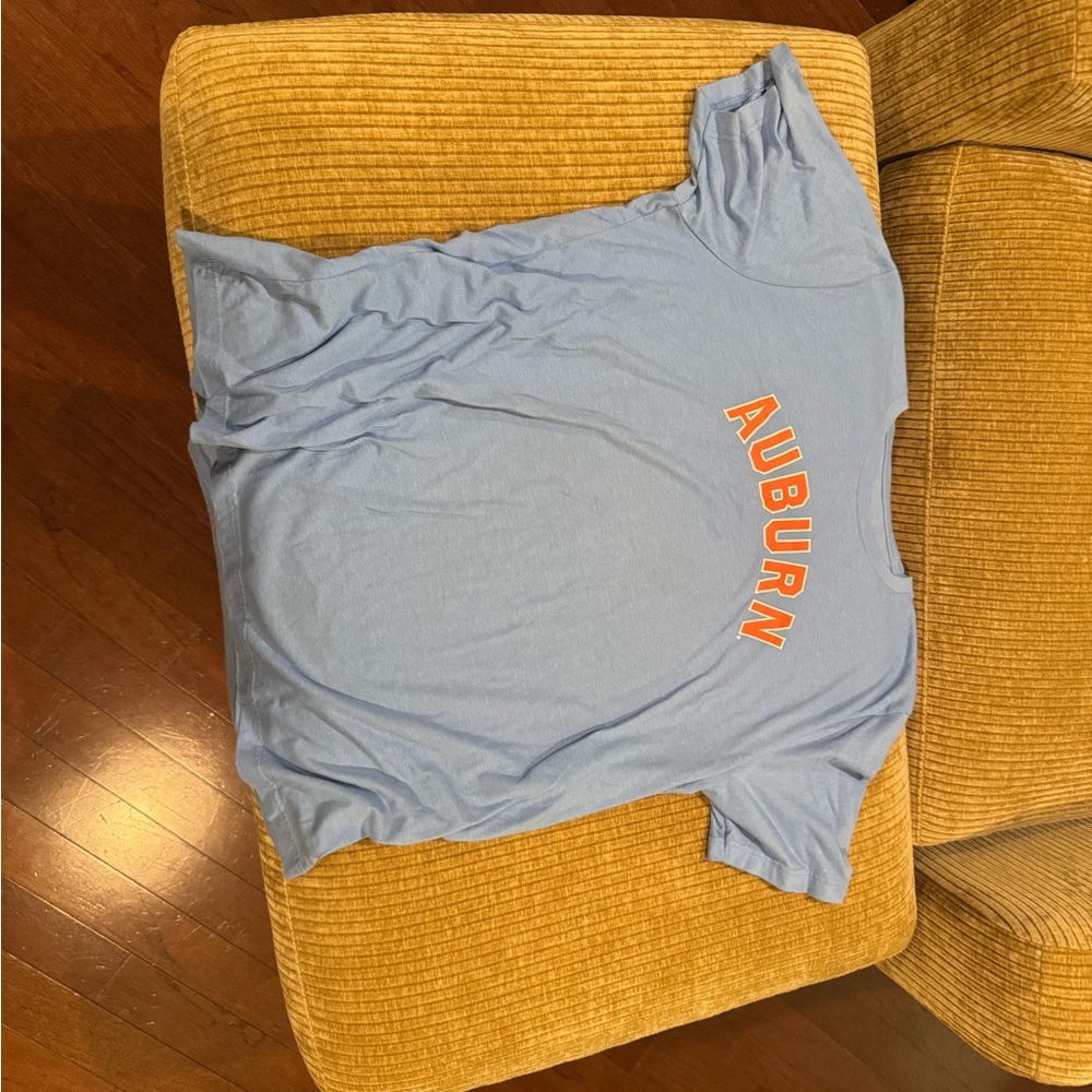 Blue T-Shirt with Auburn Print